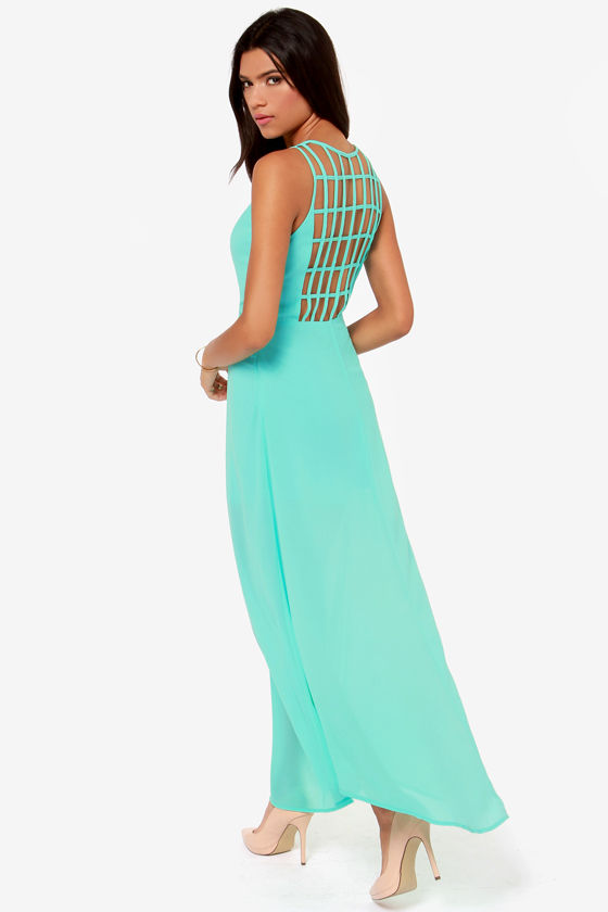Beautiful Aqua Dress - Backless Dress - Maxi Dress - $47.00