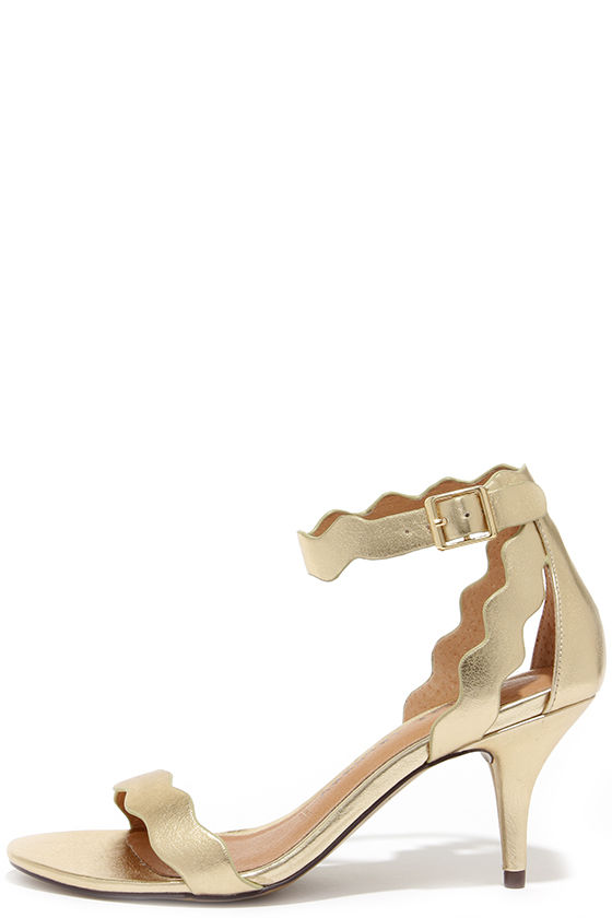 Pretty Gold Heels - Kitten Heels - Dress Sandals - $69.00