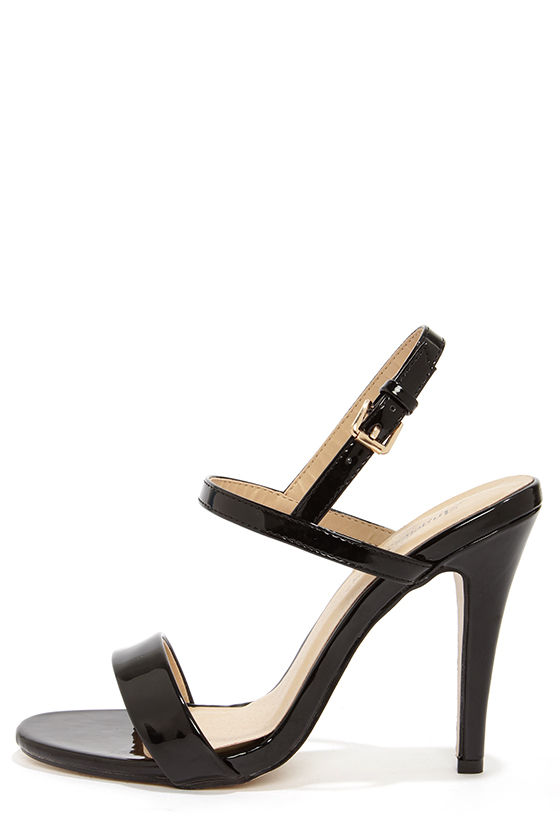 Cute Black Heels - Strappy Heels - Dress Sandals - $41.00
