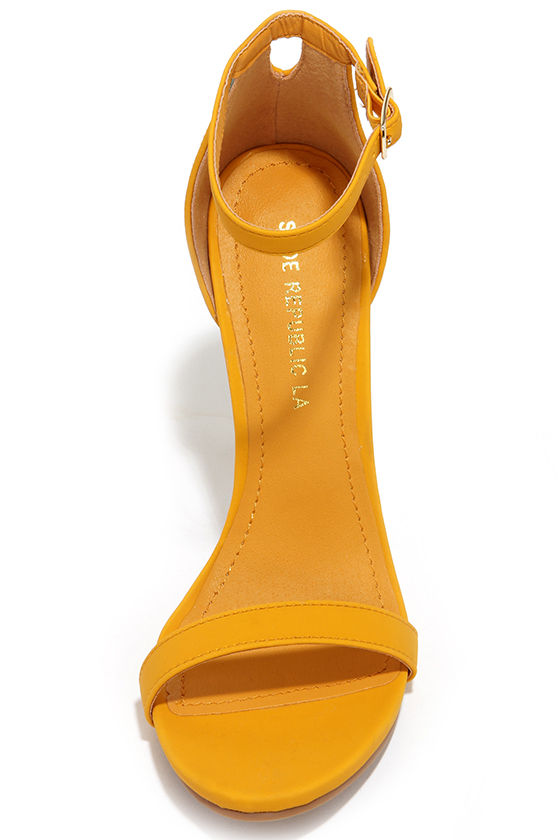Cute Yellow Heels - Ankle Strap Heels - High Heel Sandals - $34.00