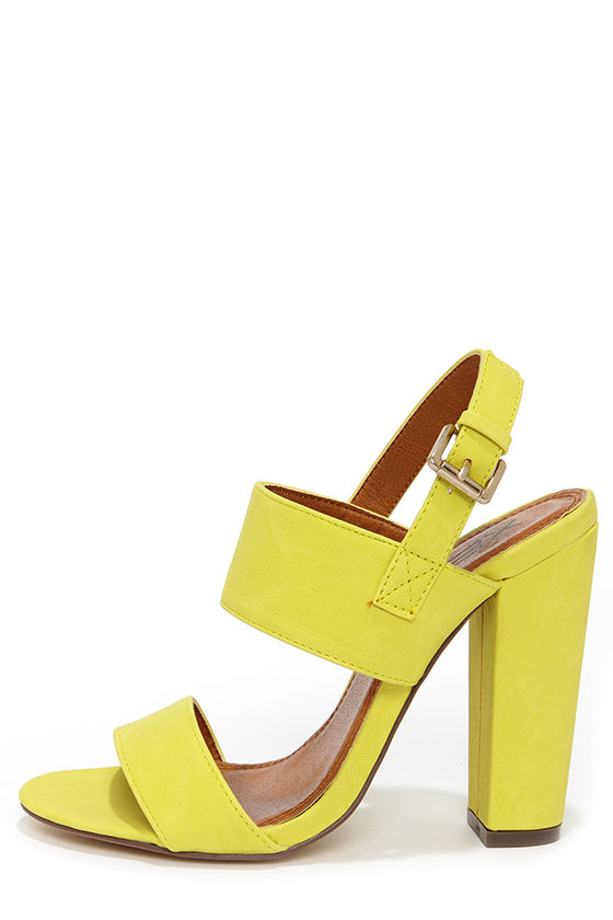 Cute Yellow Heels - High Heel Sandals - $32.00