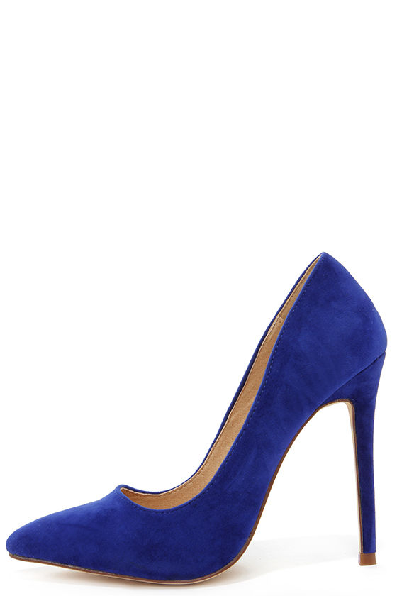 Sexy Blue Pumps - Pointed Pumps - Royal Blue Heels - $30.00