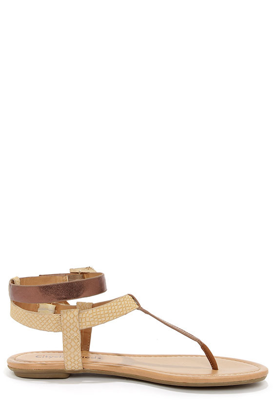Cute Thong Sandals - Ankle Strap Sandals - $21.00