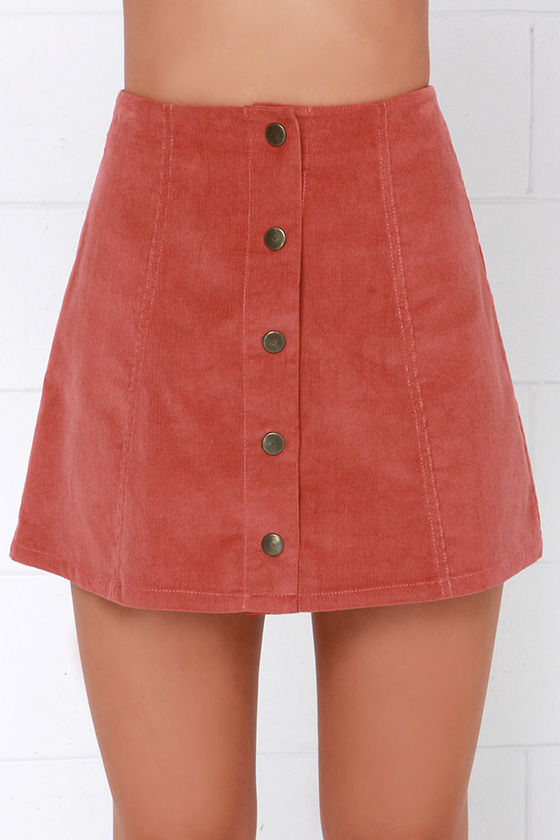 Red Corduroy Skirt 110