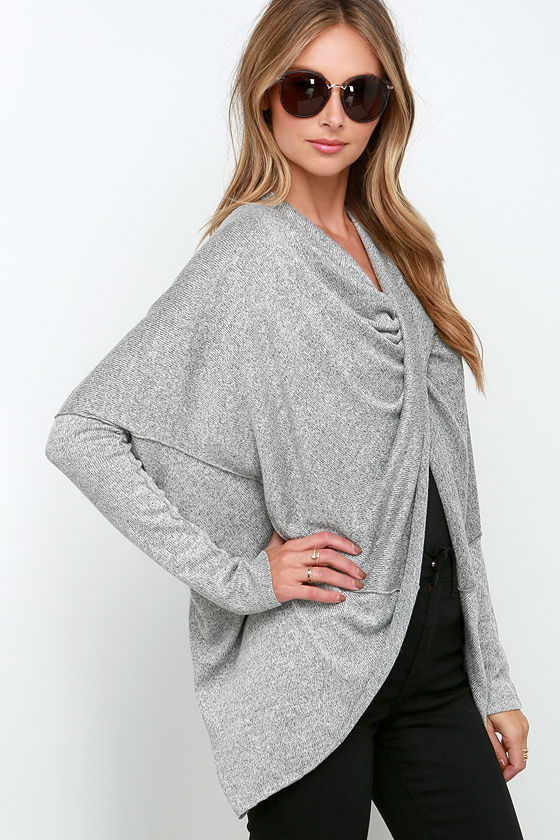 Cute Grey Sweater - Convertible Sweater - Knit Cardigan - $66.00