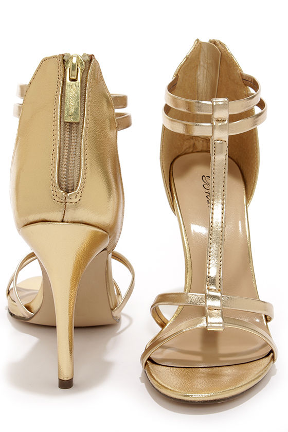 Sexy Gold Heels - Dress Sandals - High Heel Sandals - 26.00