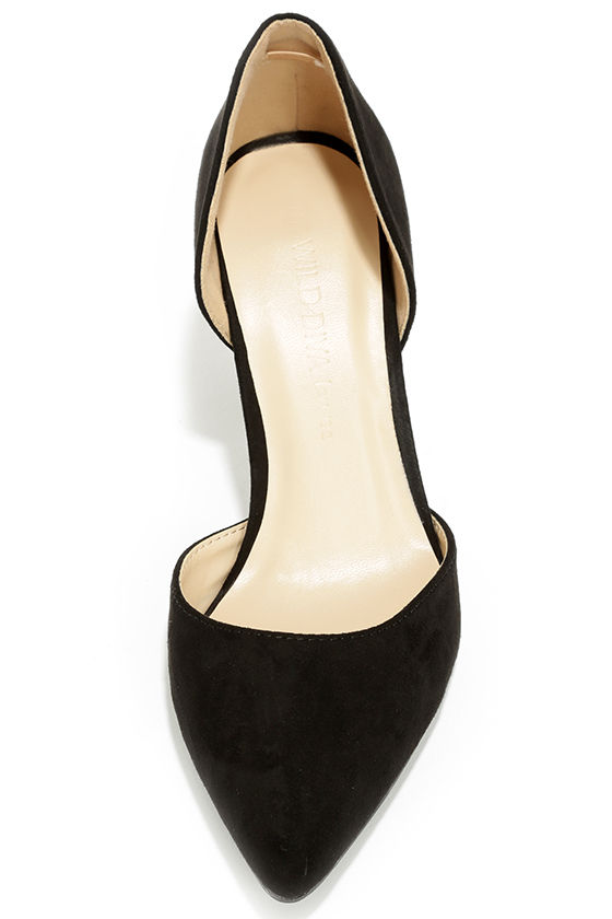 Pretty Black Pumps - D'Orsay Pumps - Kitten Heels - $23.00