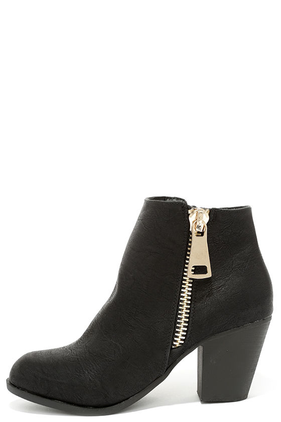 Cute Black Boots - High Heel Boots - Ankle Boots - Booties - $38.00