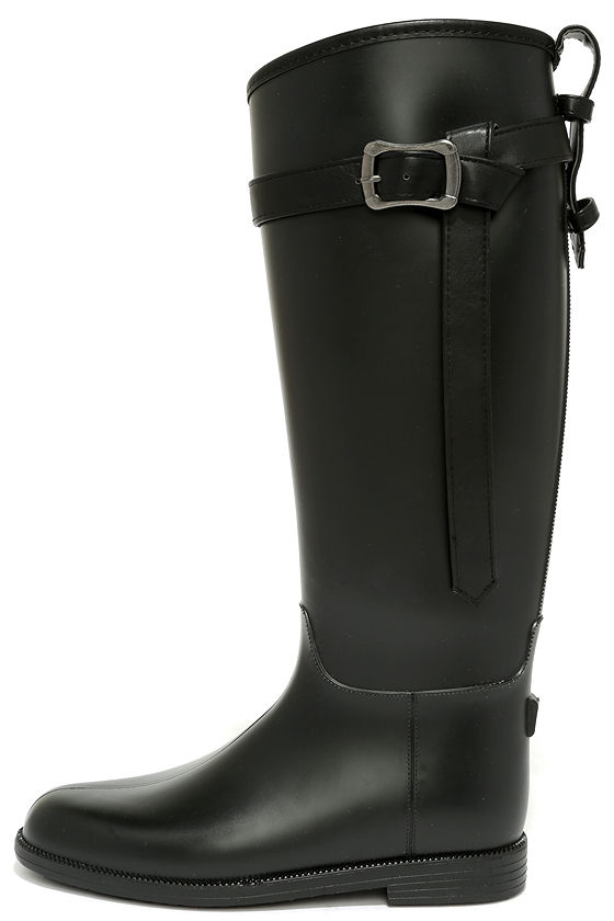 Cute Black Rain Boots - Tall Rain Boots - Cute Rain Boots - $49.00