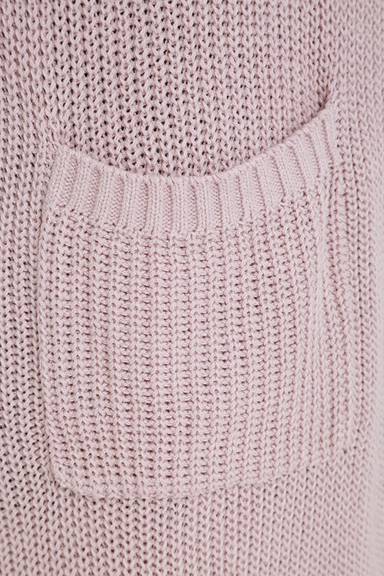 Mauve Sweater - Long Sweater - Cardigan Sweater - $64.00