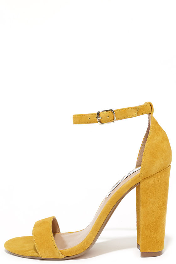 Cute Yellow Heels - Suede Heels - Ankle Strap Heels - $89.00