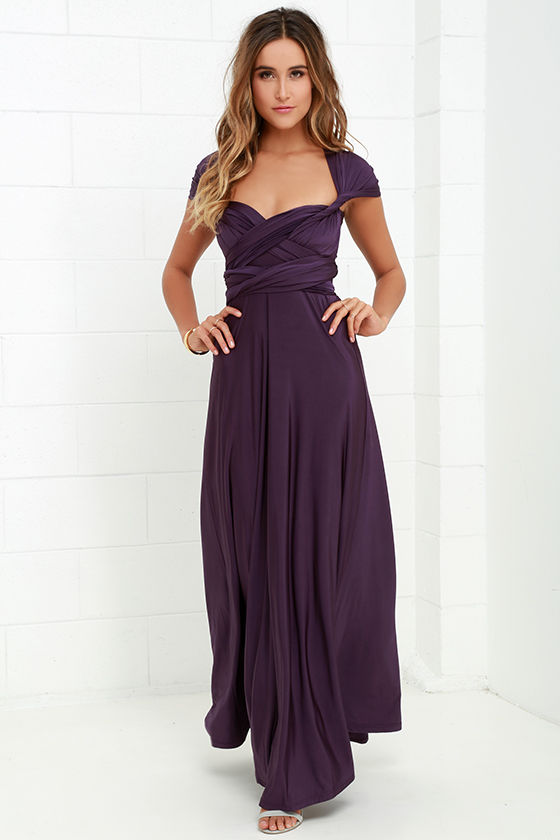 Pretty Maxi Dress - Convertible Dress - Purple Dress - Infinity ...