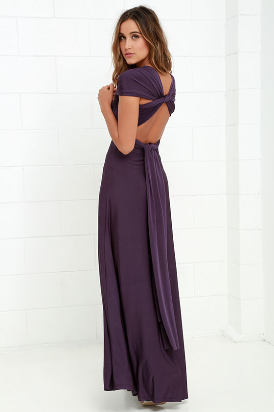 Pretty Maxi Dress - Convertible Dress - Purple Dress - Infinity ...