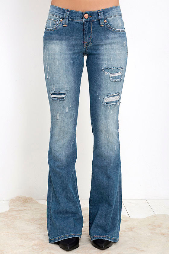 Dittos Marissa - Light Wash Denim - Low-Rise Jeans - Flare Jeans - $89.00