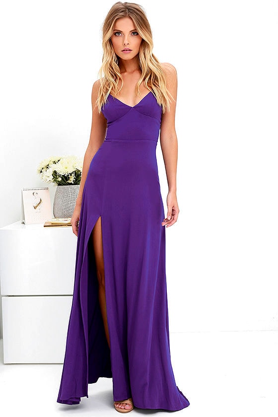 Sexy Purple Dress - Maxi Dress - Strappy Dress - $58.00