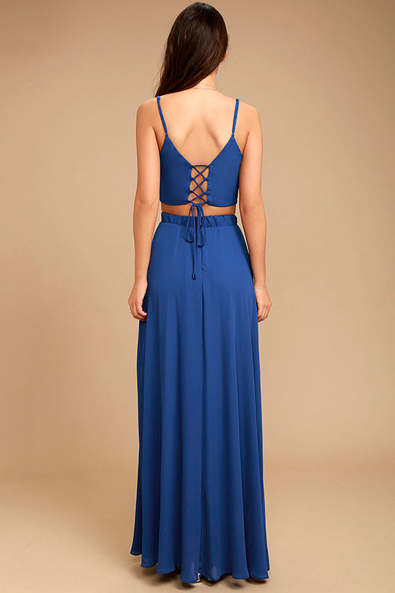 Chic Royal Blue Dress - Two-Piece Dress - Maxi Dress - $89.00