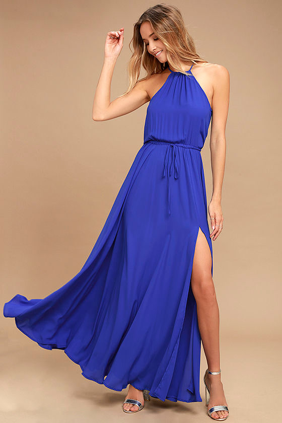 Lovely Royal  Blue  Dress  Maxi  Dress  Sleeveless Dress  