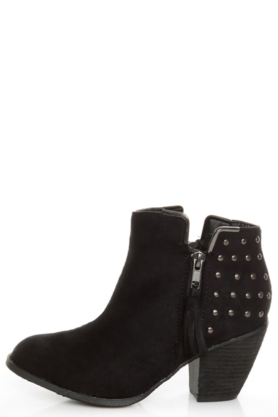 Dollhouse Mayday Black Studded Ankle Boots - $54.00