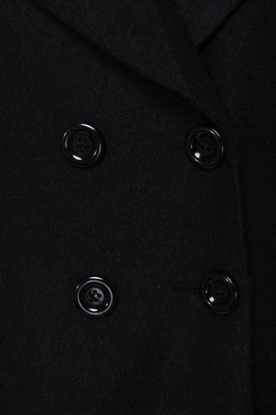 Cute Black Coat - Wool Coat - Oversize Coat - $69.00