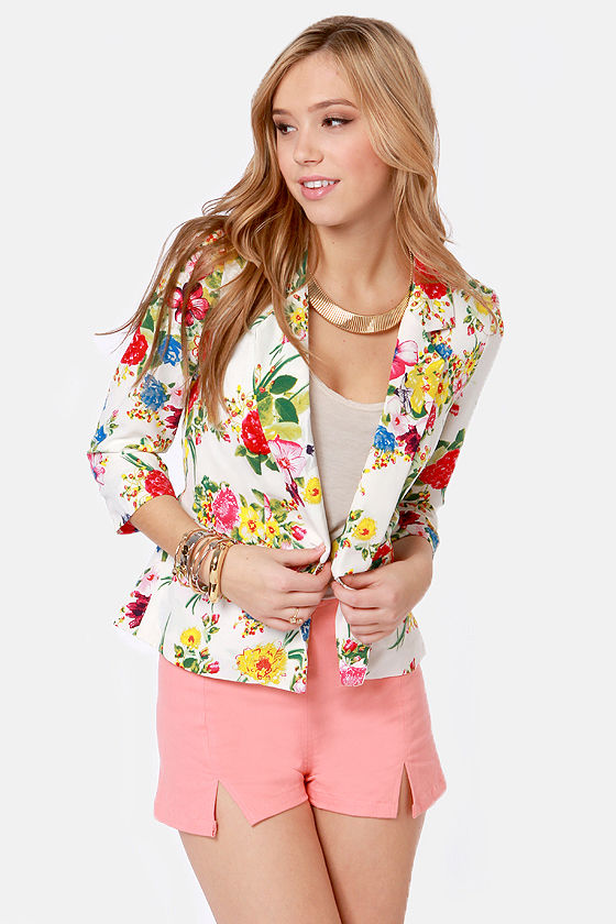 Pretty Floral Blazer - Floral Jacket - Print Blazer - $44.00