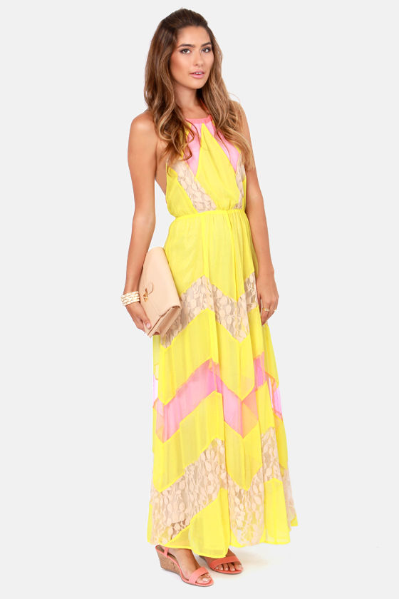 Amazing Yellow Dress - Maxi Dress - Lace Dress - $129.00