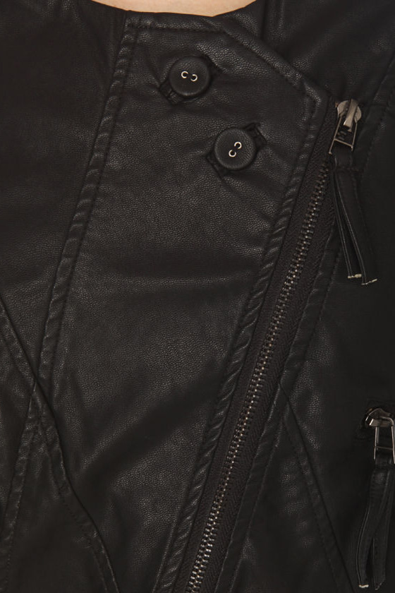 Vegan Leather Jacket - Black Jacket - Crop Jacket - $82.00