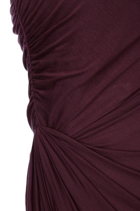 Beautiful Purple Dress - Merlot Dress - Strapless Dress - Asymmetrical ...