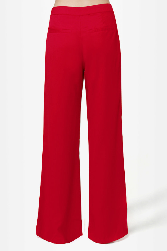 Chic Red Pants - Wide-Leg Pants - Red Slacks - $49.00