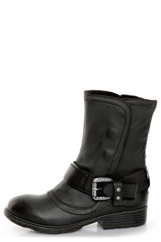 Report Woods Black Belted Convertible Motorcycle Boots - $159.00