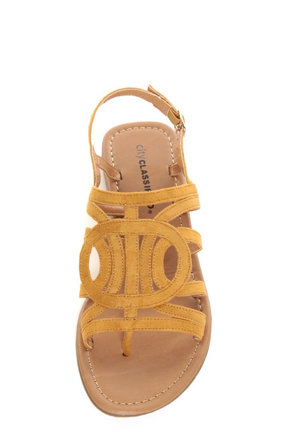 City Classified Tada Mustard Yellow Loopy Strapped Thong Sandals - $19.00